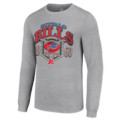 Buffalo Bills Starter Retro Long Sleeve Graphic T-Shirt Heather Gray | NFL