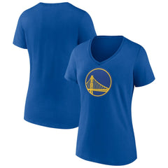 Golden State Warriors Women's Primary Logo V-Neck T-Shirt Royal - NBA