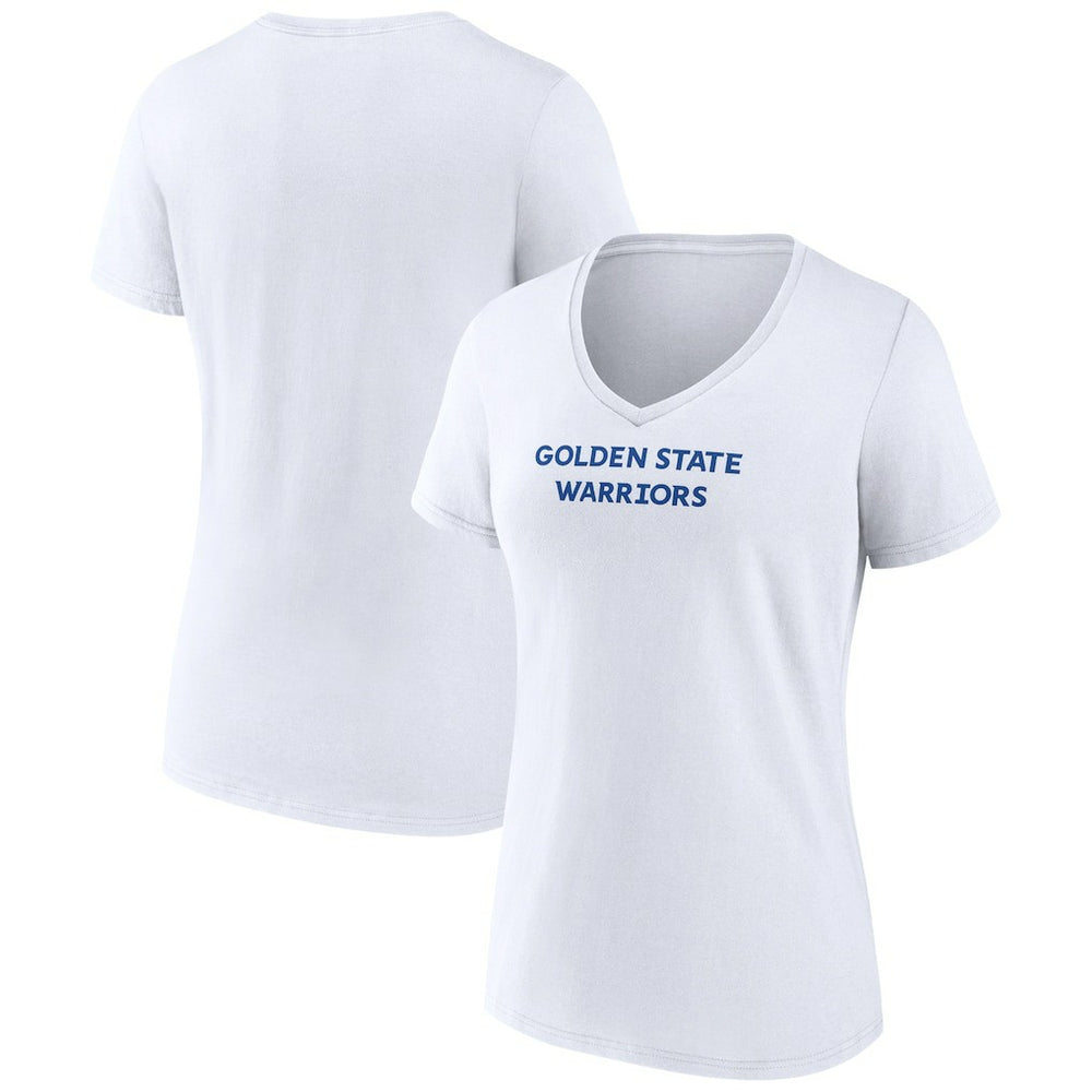 Golden State Warriors Women's Wordmark Home V-Neck T-Shirt White - NBA