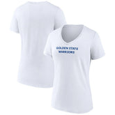 Golden State Warriors Women's Wordmark Home V-Neck T-Shirt White - NBA