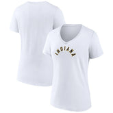 Indiana Pacers Women's Wordmark Home V-Neck T-Shirt White - NBA