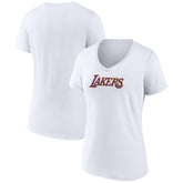 Los Angeles Lakers Women's Wordmark Home V-Neck T-Shirt White - NBA