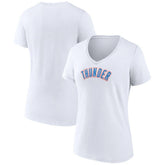 Oklahoma City Thunder Women's Wordmark Home V-Neck T-Shirt White - NBA