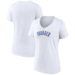 Oklahoma City Thunder Women's Wordmark Home V-Neck T-Shirt White - NBA