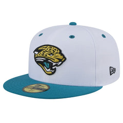 Jacksonville Jaguars New Era Throwback Logo Flipside Two-Tone 59FIFTY Fitted Hat White/Teal | NFL
