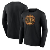 New York Knicks Hardwood Long Sleeve T-Shirt Black - NBA