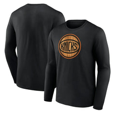 New York Knicks Hardwood Long Sleeve T-Shirt Black - NBA