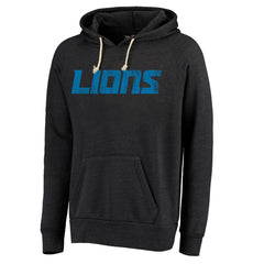Detroit Lions Majestic Threads Raglan Tri-Blend Pullover Hoodie Black | NFL