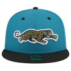 Jacksonville Jaguars New Era Throwback Crawl Flipside Two-Tone 59FIFTY Fitted Hat Teal/Black | NFL