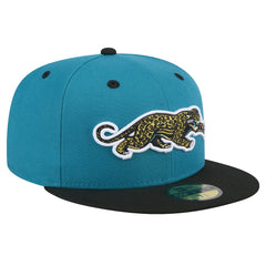 Jacksonville Jaguars New Era Throwback Crawl Flipside Two-Tone 59FIFTY Fitted Hat Teal/Black | NFL