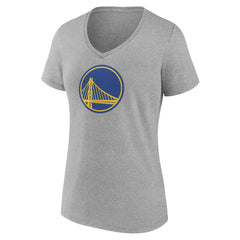 Golden State Warriors Women's Heather Alternate Logo V-Neck T-Shirt Gray - NBA