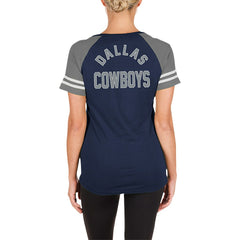 Dallas Cowboys New Era Women's Lace-Up Raglan T-Shirt Navy | NFL
