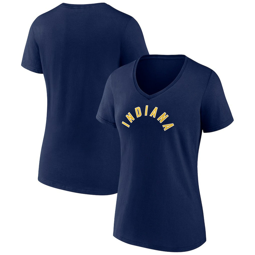 Indiana Pacers Women's Wordmark Team V-Neck T-Shirt Navy - NBA