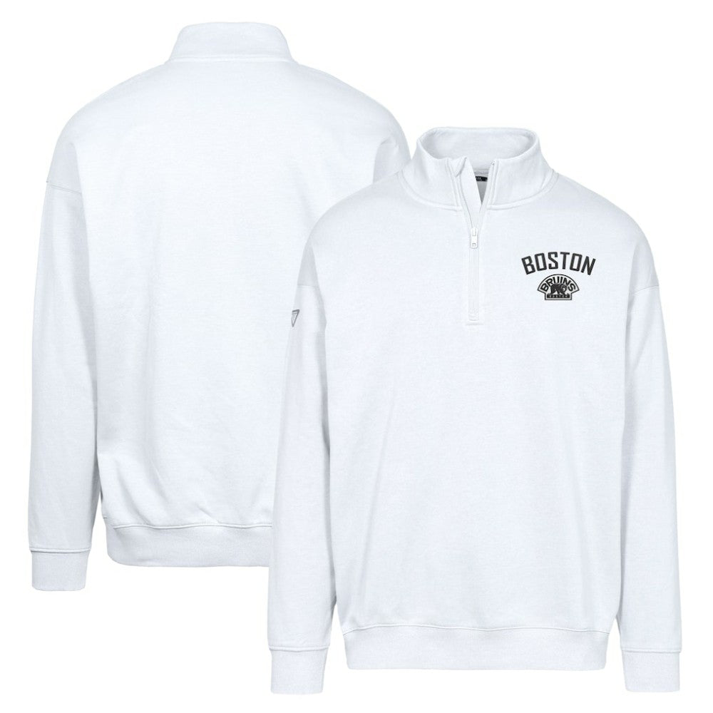 Boston Bruins Levelwear Murray City Capsule Quarter-Zip Sweatshirt - White - NHL