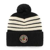 Chicago Blackhawks '47 Old Time Hockey Barn Cuffed Knit Hat with Pom - Black - NHL