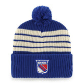New York Rangers '47 Old Time Hockey Barn Cuffed Knit Hat with Pom - Blue - NHL