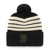 Boston Bruins '47 Old Time Hockey Barn Cuffed Knit Hat with Pom - Black - NHL