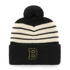 Boston Bruins '47 Old Time Hockey Barn Cuffed Knit Hat with Pom - Black - NHL