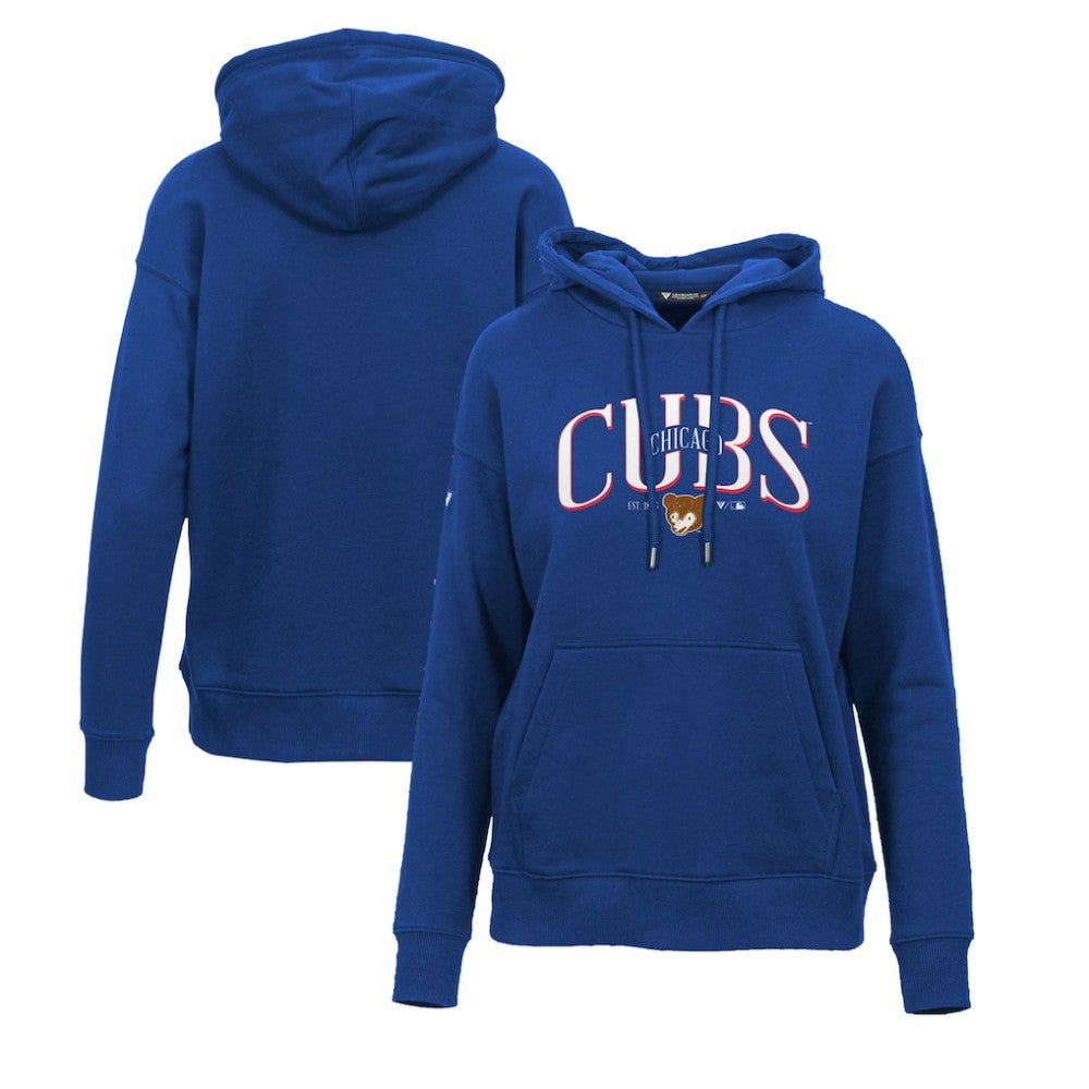Chicago Cubs Levelwear Women's Adorn Cooperstown Collection Retro Spellout Pullover Hoodie - MLB