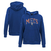 New York Mets Levelwear Women's Adorn Cooperstown Collection Retro Spellout Pullover Hoodie - MLB