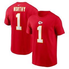 Xavier Worthy Kansas City Chiefs Name & Number T-Shirt Red | Nike for Sale