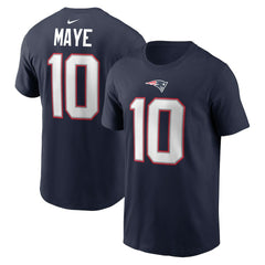 Drake Maye New England Patriots Name & Number T-Shirt Navy | Nike for Sale