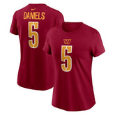 Jayden Daniels Washington Commanders Women's Name & Number T-Shirt Burgundy | Nike for Sale
