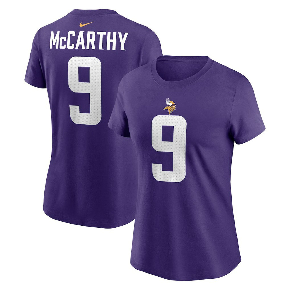 J.J. McCarthy Minnesota Vikings Women's Name & Number T-Shirt Purple | Nike for Sale