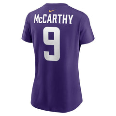 J.J. McCarthy Minnesota Vikings Women's Name & Number T-Shirt Purple | Nike for Sale