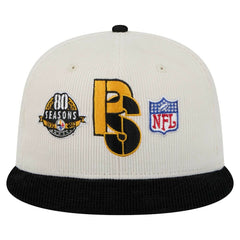 Pittsburgh Steelers New Era Corduroy 59FIFTY Fitted Hat Cream/Black | NFL
