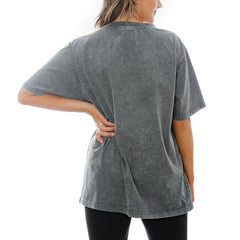 Cleveland Browns Gameday Couture Women's Titan Tackle Relaxed Fit Washed T-Shirt Gray | NFL