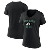 New York Jets Women's Victory Arch V-Neck T-Shirt Black | NFL