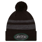 New York Jets New Era Black Dispatch Cuffed Knit Hat with Pom | NFL