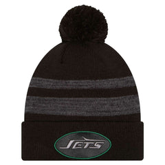 New York Jets New Era Black Dispatch Cuffed Knit Hat with Pom | NFL