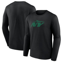 New York Jets Secondary Logo Long Sleeve T-Shirt Black | NFL