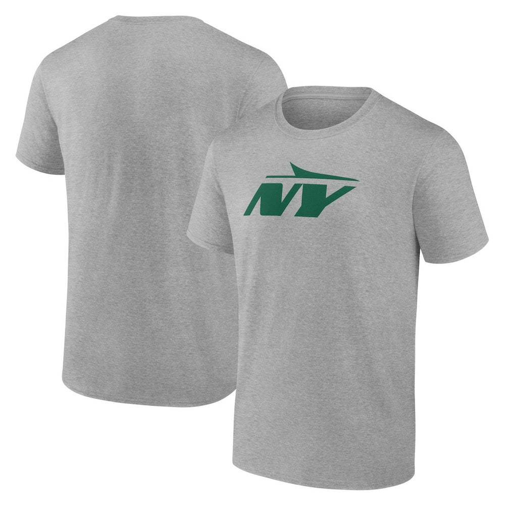 New York Jets Secondary Logo Lightweight T-Shirt Heather Gray | NFL
