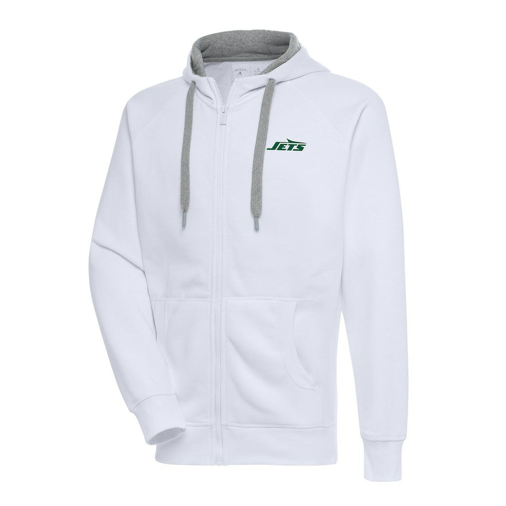 New York Jets Antigua Big & Tall Victory Full-Zip Hoodie White | NFL