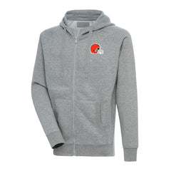 Cleveland Browns Antigua Big & Tall Victory Full-Zip Hoodie Heather Gray | NFL