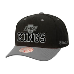 Los Angeles Kings Mitchell & Ness Backside Script Two-Tone Pro Crown Adjustable Hat - Black/Silver - NHL
