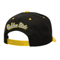 Golden State Warriors Backside Script Two-Tone Pro Crown Adjustable Hat Black/Gold - NBA