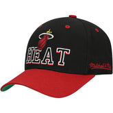 Miami Heat Backside Script Two-Tone Pro Crown Adjustable Hat Black/Red - NBA