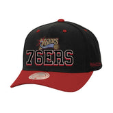 Philadelphia 76ers Backside Script 2-Tone Pro Crown Adjustable Hat Black/Red - NBA