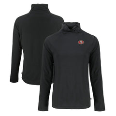 San Francisco 49ers Cutter & Buck Women's Coastline Epic Comfort Eco Recycled Funnel Neck Raglan Pullover Sweatshirt Black | NFL