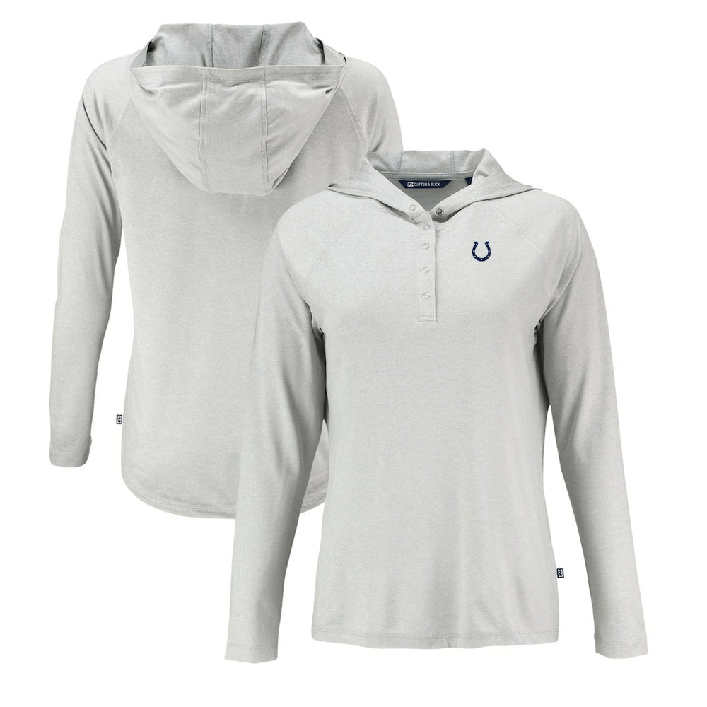 Indianapolis Colts Cutter & Buck Women's Coastline Epic Comfort Eco Recycled Raglan Pullover Hoodie Gray | NFL