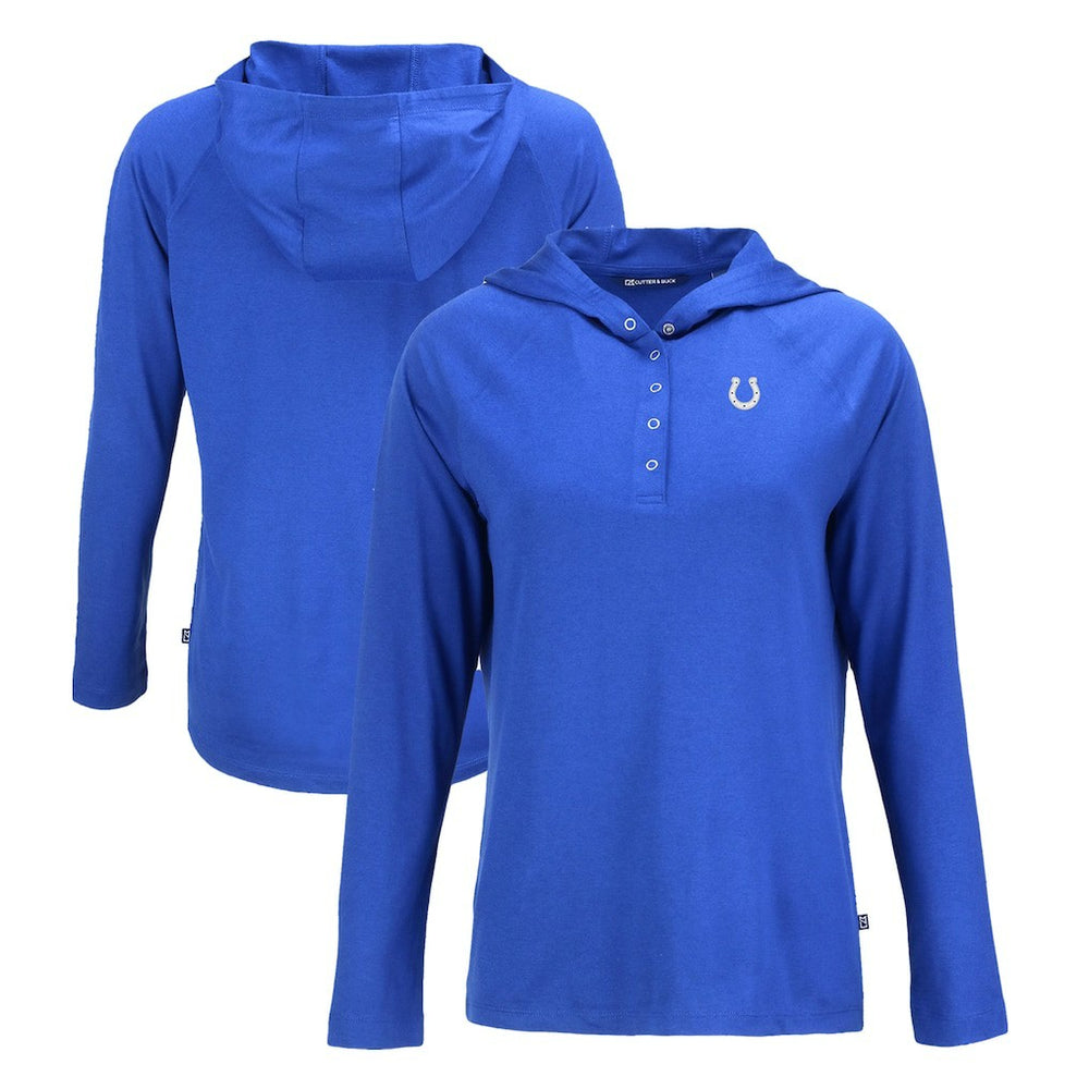 Indianapolis Colts Cutter & Buck Women's Coastline Epic Comfort Eco Recycled Raglan Pullover Hoodie Blue | NFL