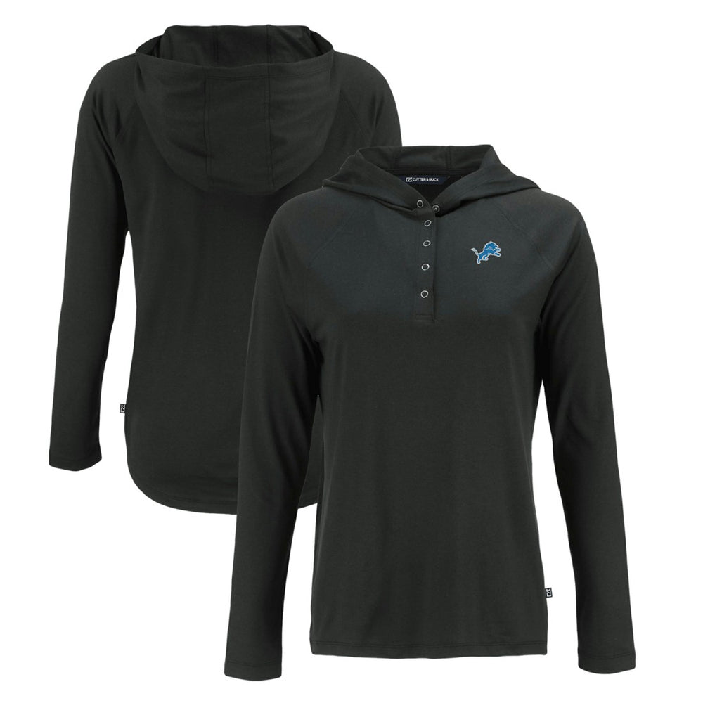 Detroit Lions Cutter & Buck Women's Coastline Epic Comfort Eco Recycled Raglan Pullover Hoodie Black | NFL
