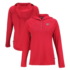 Kansas City Chiefs Cutter & Buck Women's Coastline Epic Comfort Eco Recycled Raglan Pullover Hoodie Red | NFL