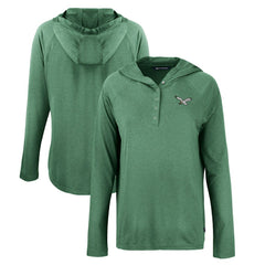 Philadelphia Eagles Cutter & Buck Women's Historic Coastline Epic Comfort Eco Recycled Raglan Pullover Hoodie Hunter Green | NFL