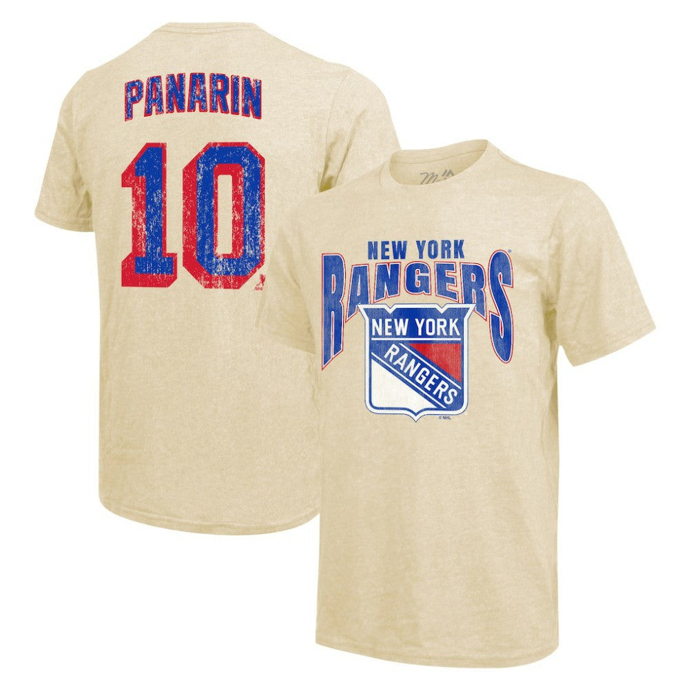 Artemi Panarin New York Rangers Majestic Threads Dynasty Name & Number Tri-Blend T-Shirt - Cream - NHL