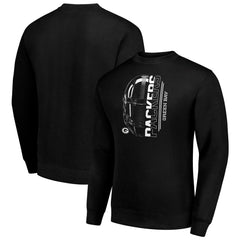 Green Bay Packers Starter Half Helmet Team Graphic Tri-Blend Fleece Pullover Sweatshirt Black | NFL